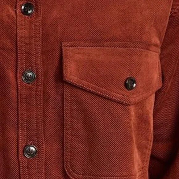 Madewell Corduroy Twill Oversized Shirt Jacket In Orange Size M NWT - Picture 4 of 15